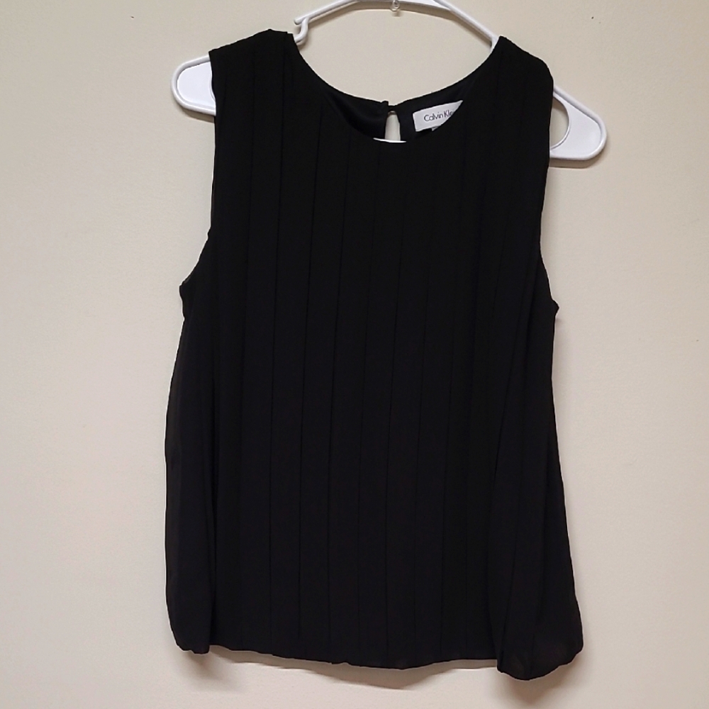 Calvin Klein Black Ribbed Sleeveless Tank Top used good condition.